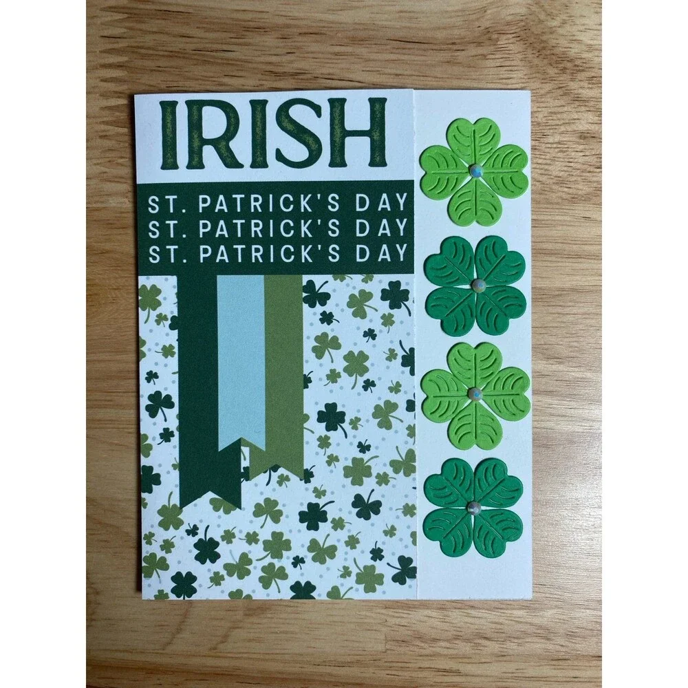 Handmade St. Patrick’s Day Blank Greeting Card A2 & Envelope